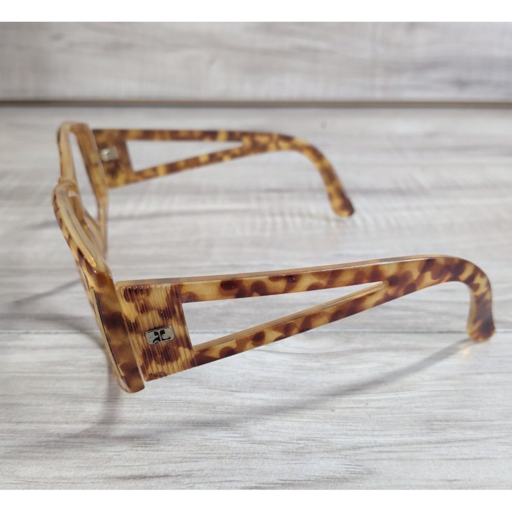 Courreges Vintage Sunglasses Womens Tortoise Frame Only "Cut Out Arms" 70s 8917